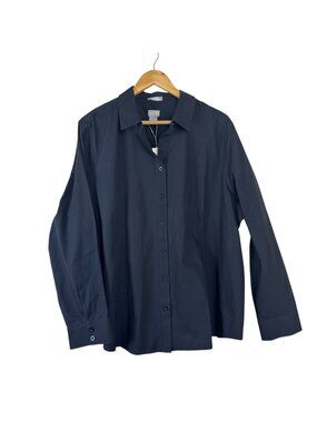 Chico's NEW Black Button Down Shirt No Iron Coolmax Chico's Size 4 (US 20/22)